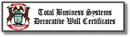 Total Business Systems Decorative Wall Certificates