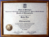 State of Michigan Wall Certificates Products